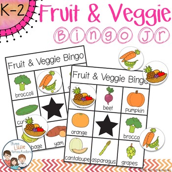 Fruit and Vegetable Bingo Jr with 30 Unique Cards for Young Learners