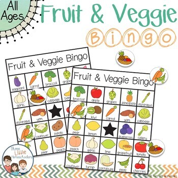 Preview of Fruit and Vegetable Bingo with 30 Unique Cards