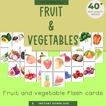 Preview of Fruit and vegetable flash cards