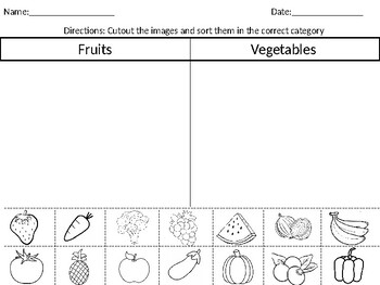 Fruit and vegetable sort by Welsome Workers | Teachers Pay Teachers