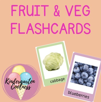 Preview of Fruit and vegetable vocabulary flashcards with real life images bundle