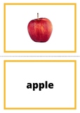 Fruit and vegetables cards in English (picture + word)