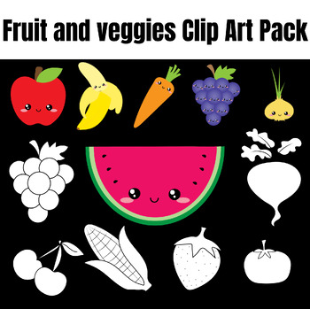 Preview of Fruit and veggies Clip Art Pack