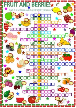 Fruit crossword with key by green album TPT