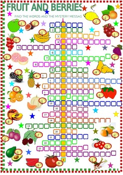 Fruit crossword with key by chihab jouni TPT
