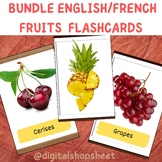 Fruit flashcards - English & French  flashcards - real fru