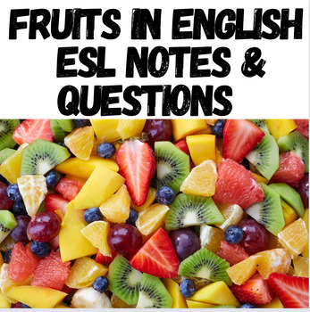Preview of Fruit for Beginner ESL & Special Ed| Google Notes for Foods/ Healthy Lifestyle