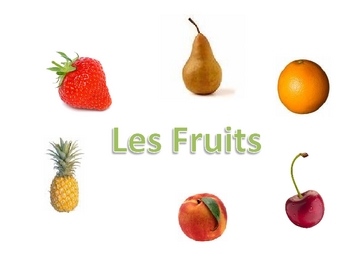 Preview of Fruit in French, Vocabulary, Pictures, and Games