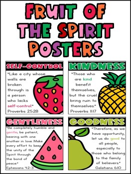 Preview of Fruit of The Spirit Posters Bible Lesson Posters
