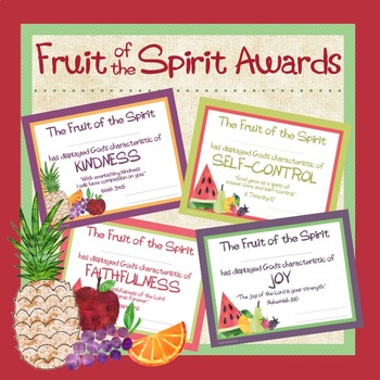 Preview of Fruit of the Spirit Award Certificates (Editable)