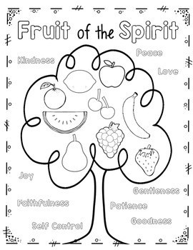 Fruit of the Spirit Coloring Page and Handwriting Practice | TPT