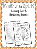 Fruit of the Spirit Coloring Page and Handwriting Practice
