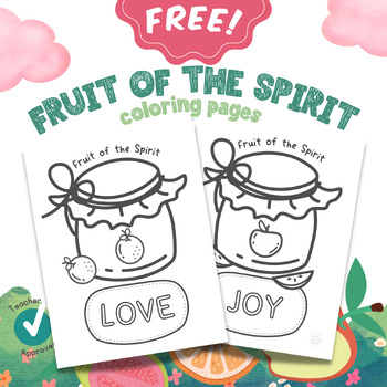 Preview of Fruit of the Spirit Coloring Pages: No Prep Sunday School/Homeschool Activity