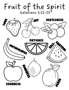 Fruit of the Spirit Craft Page or Coloring Page Galatians 5: 22-23
