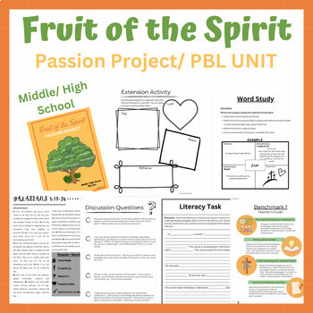 Preview of Fruit of the Spirit Passion Project: PBL Unit