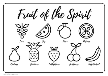 Fruit of the Spirit Poster and Coloring Page - Co-Designed by a 5 Year Old