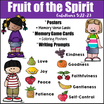 Fruit of the Spirit Posters, Bookmarks, Writing Prompts, Coloring