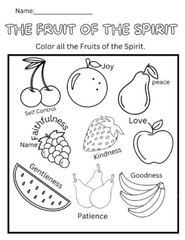 Fruit of the Spirit Worksheets & Activities by Lydia Almeida | TPT