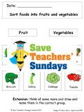 Fruit or Vegetable Lesson Plan and Worksheets