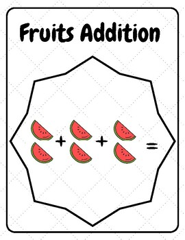 Preview of Fruits Addition Cards | Addition Worksheet | Addition Practice Problems | Add