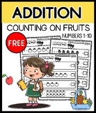 Fruits Addition Practice worksheets (Counting On) from Num