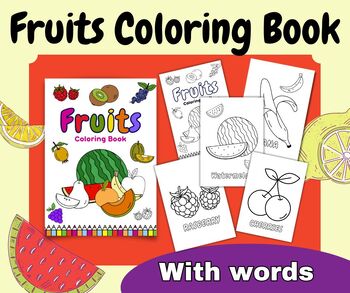 Preview of Fruits Coloring Book | coloring pages | Sheets for Preschool and Kindergarten