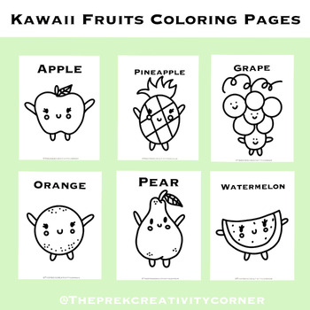 Preview of Fruits Coloring Pages 