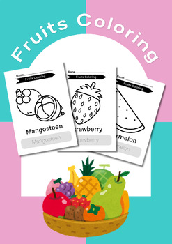 Preview of Fruits Coloring Pages/Coloring Book