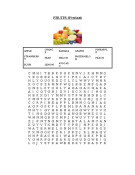 Fruits Crossword by hayt hmdi TPT