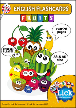 Preview of Fruits - English Flashcards