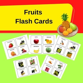 Preview of Fruits Flash Cards for kids and toddlers