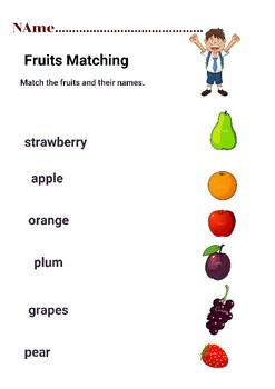Preview of Fruits Matching worksheet