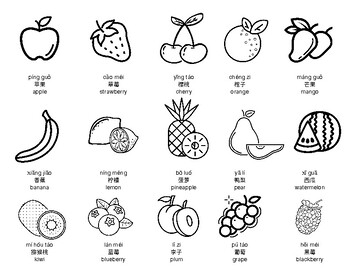 Preview of Fruits Party - Pinyin + Chinese + English