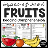 Fruits Reading Comprehension Worksheet Food Groups My Plate