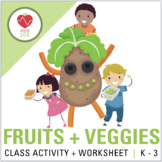 Fruits + Vegetables Worksheet | Healthy Eating | Nutrition