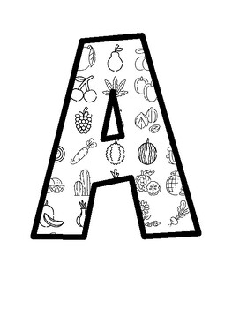 Preview of Fruits & Vegetables Bulletin Board Letters, Fruits & Vegetables Bulletin Boar