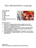 Fruits & Vegetables Lab (Recipes, Recipe Review Wkshts & T