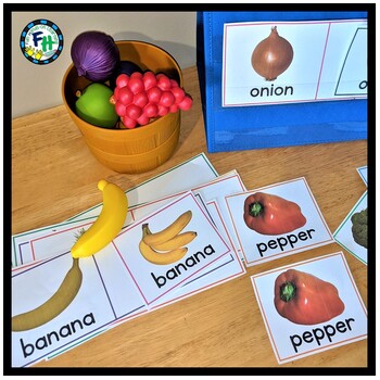 Fruits & Vegetables Match Activity by Fun Hands-on Learning | TPT