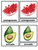 Fruits & Vegetables Montessori 3 Part Cards for Primary | 