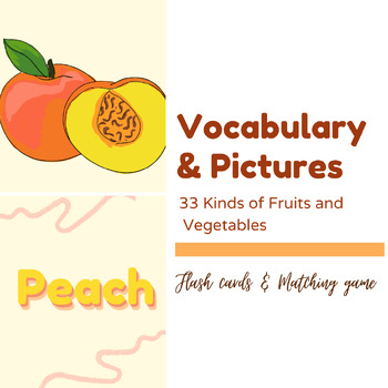 Preview of Fruits & Vegetables Pictures and Vocabulary