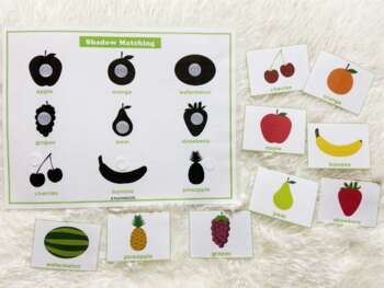 Fruits & Vegetables Shadow/ Silhouette Matching Activity, Busy Book ...