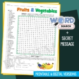 Categorize Fruits & Vegetables Word Search Puzzle Vocabula