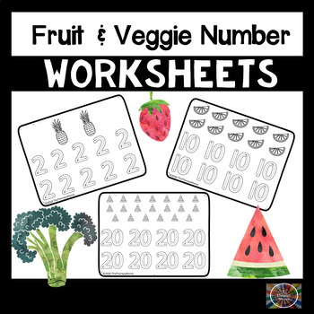 Preview of Fruits & Veggies Number Handwriting