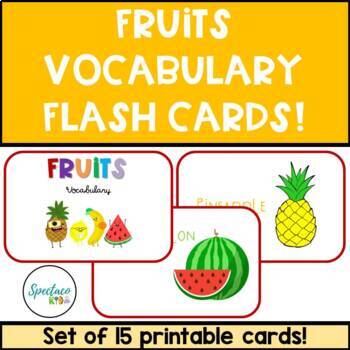 Preview of Fruits Vocabulary Flash Cards! (DIGITAL DOWNLOAD)