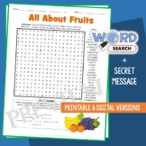All About Fruits Word Search Printable Puzzle Vocabulary A