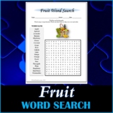 Fruits Word Search Puzzle