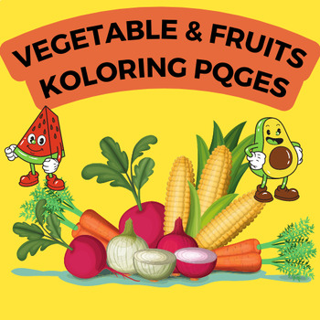 Preview of Fruits and Vegetable Coloring Pages