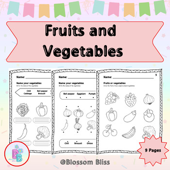 Preview of Distinguish between of Fruits and Vegetables