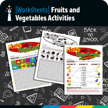 Preview of [Worksheets] Fruits and Vegetables Activities (Freebie!)