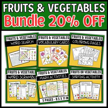 Preview of Fruits and Vegetables Activity Bundle 20% OFF: Vegan Month Activities